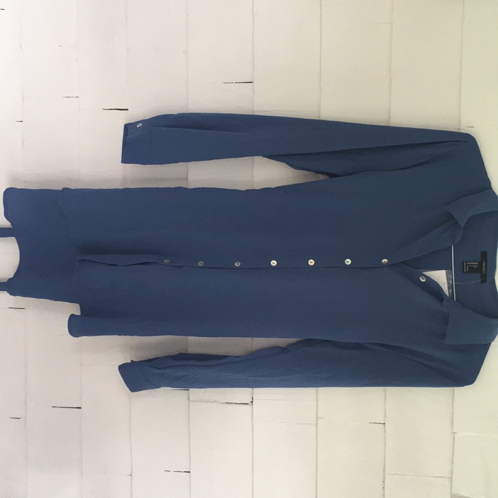 Blue button down dress